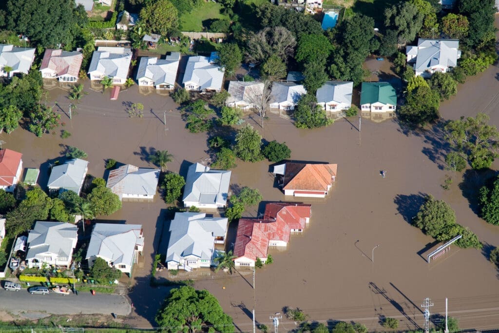 Brisbane Homes under water during the great flood of 2011